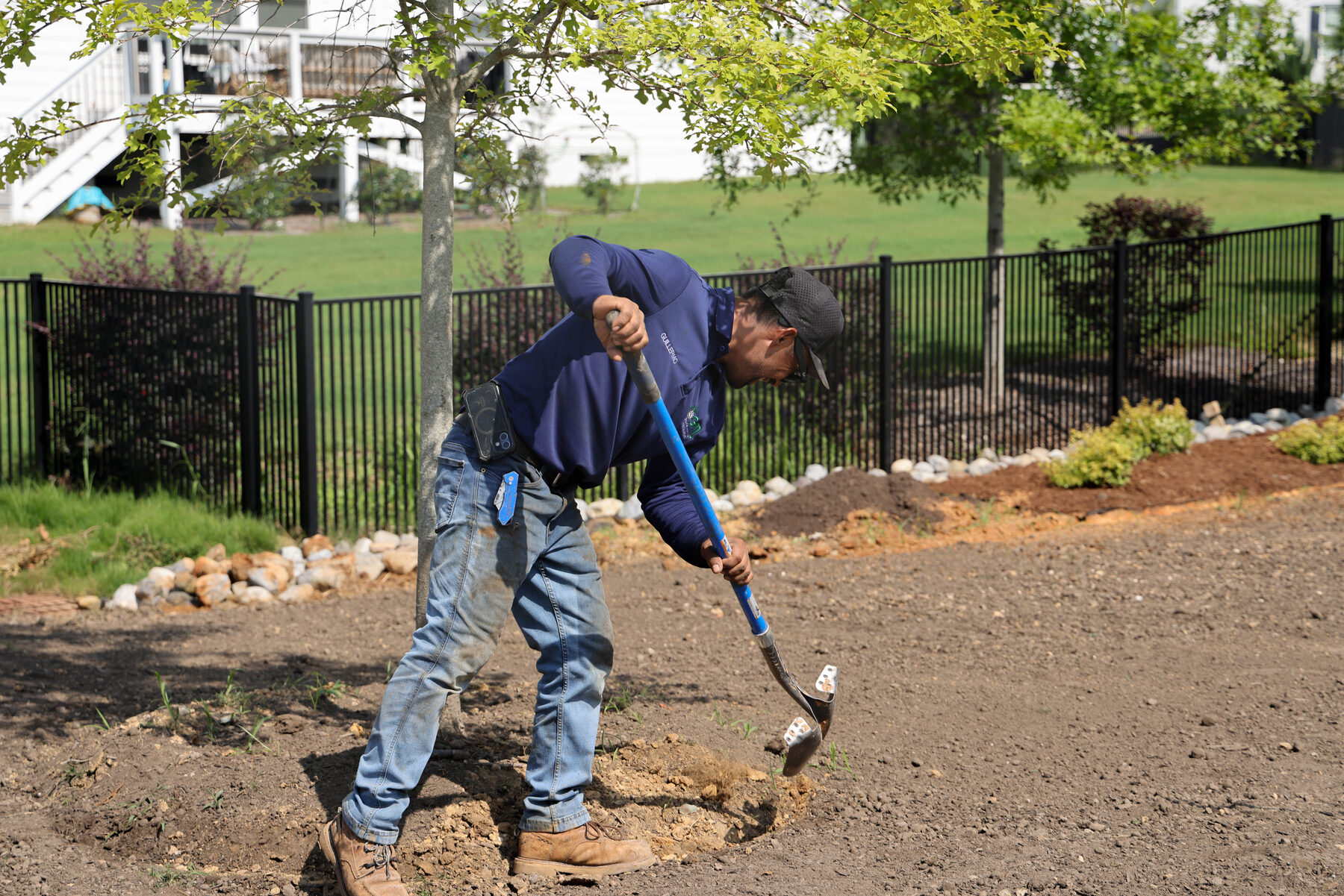Grading the ground before the install goes in